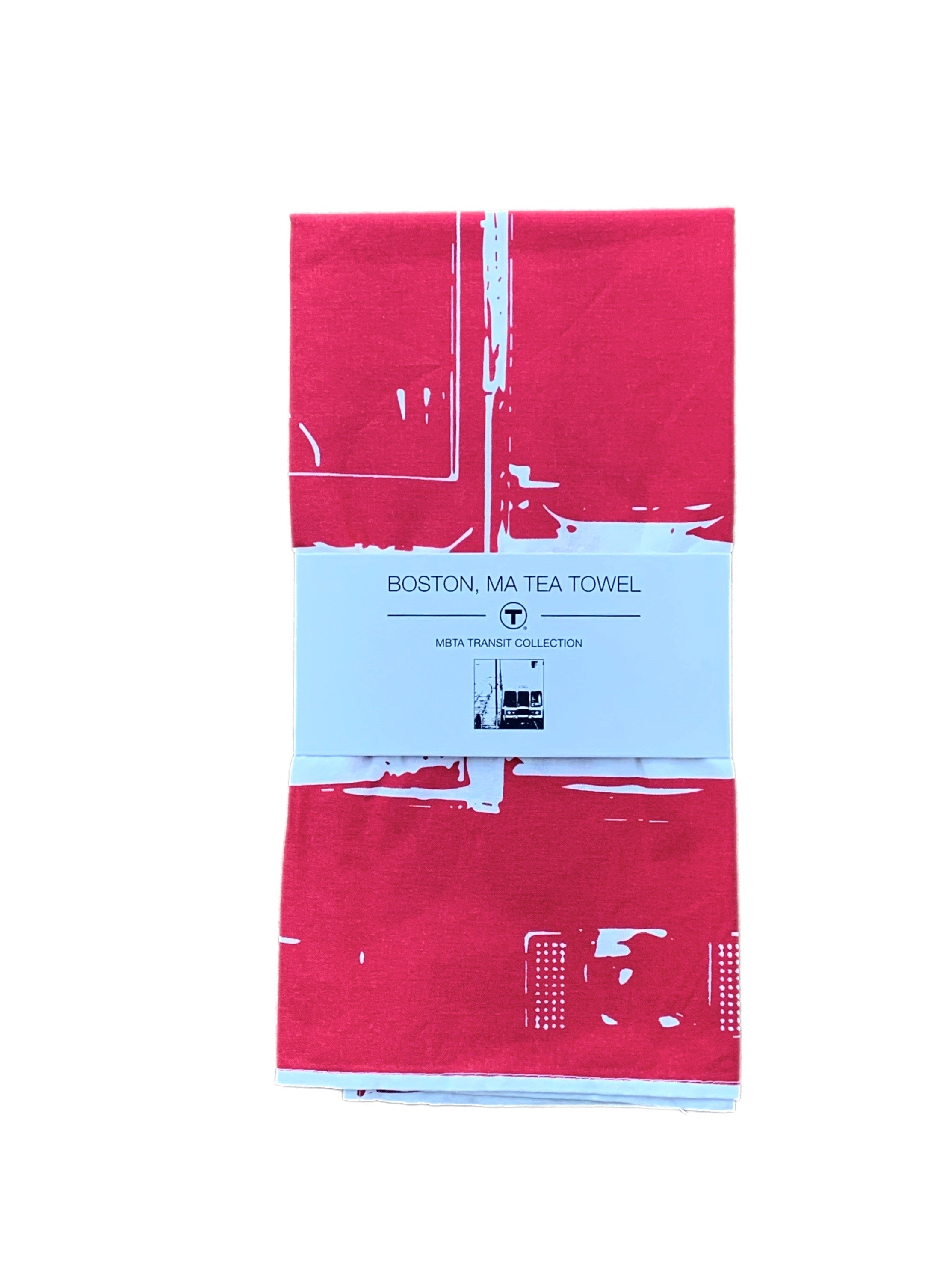 Boston MBTA Red Line Train Tea Towel in Package
